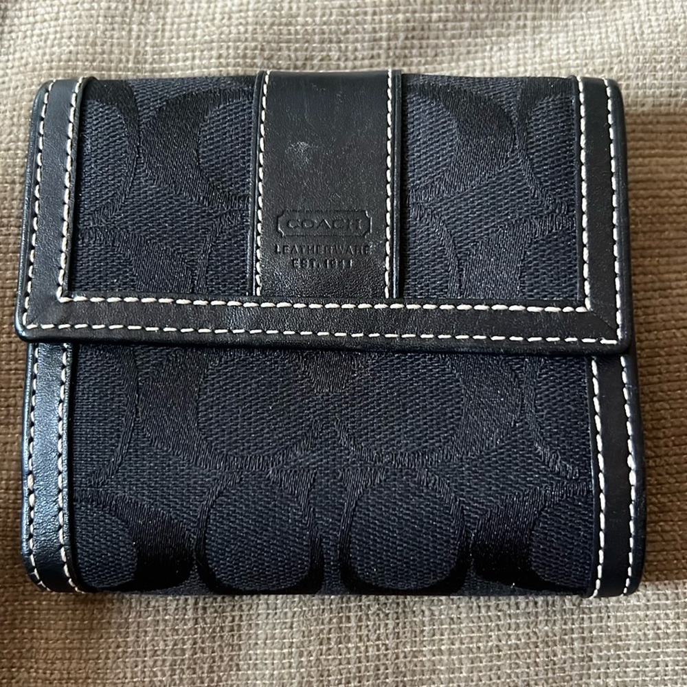 Black on black coach wallet